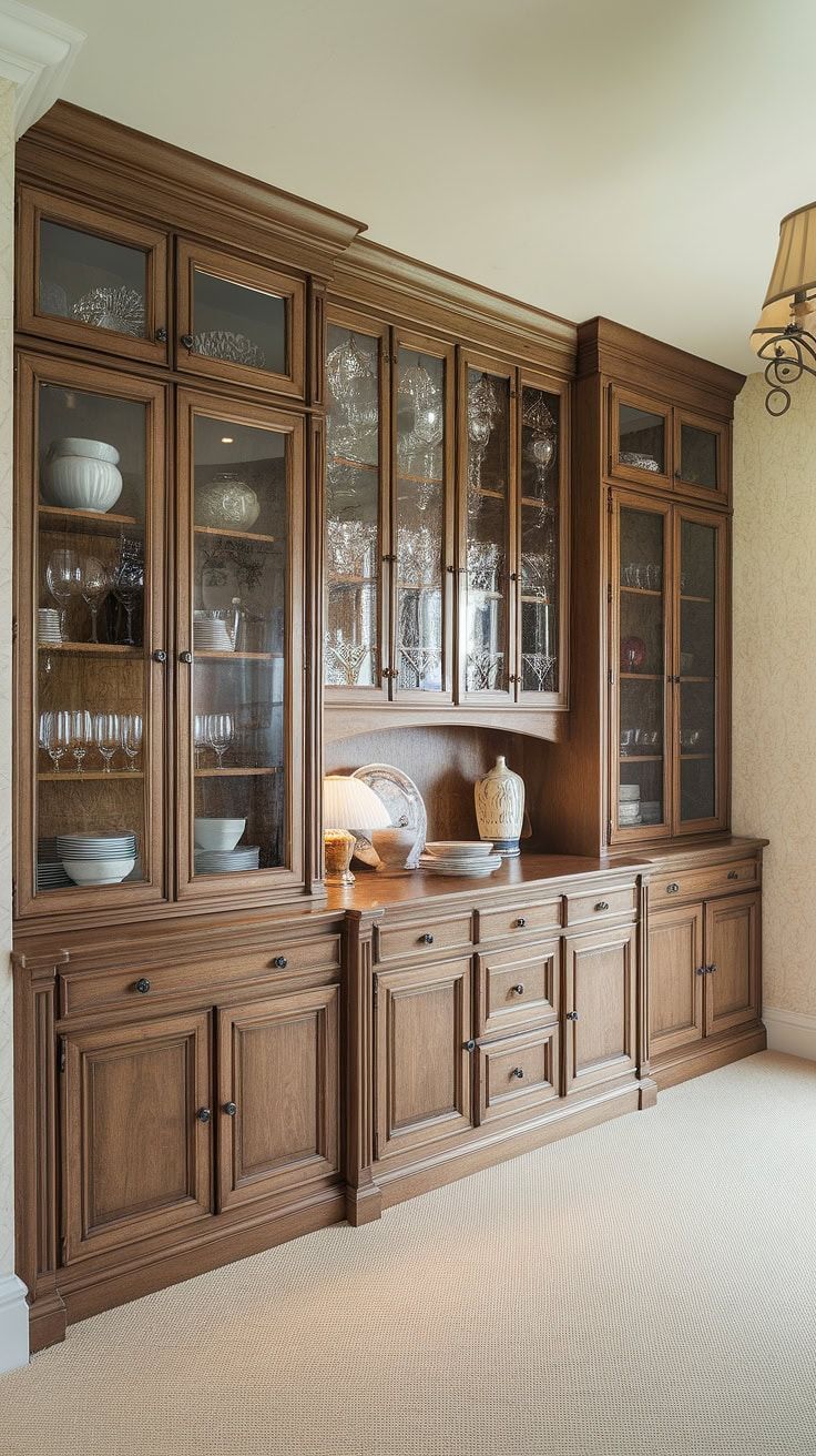 Solid Wood Display Cabinet – Elegant Showcase with Glass Doors