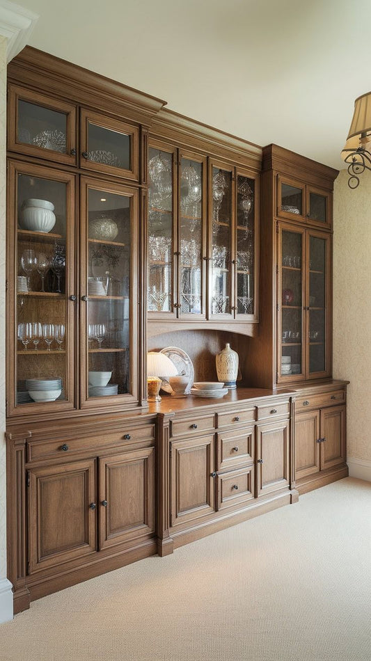 Solid Wood Display Cabinet – Elegant Showcase with Glass Doors