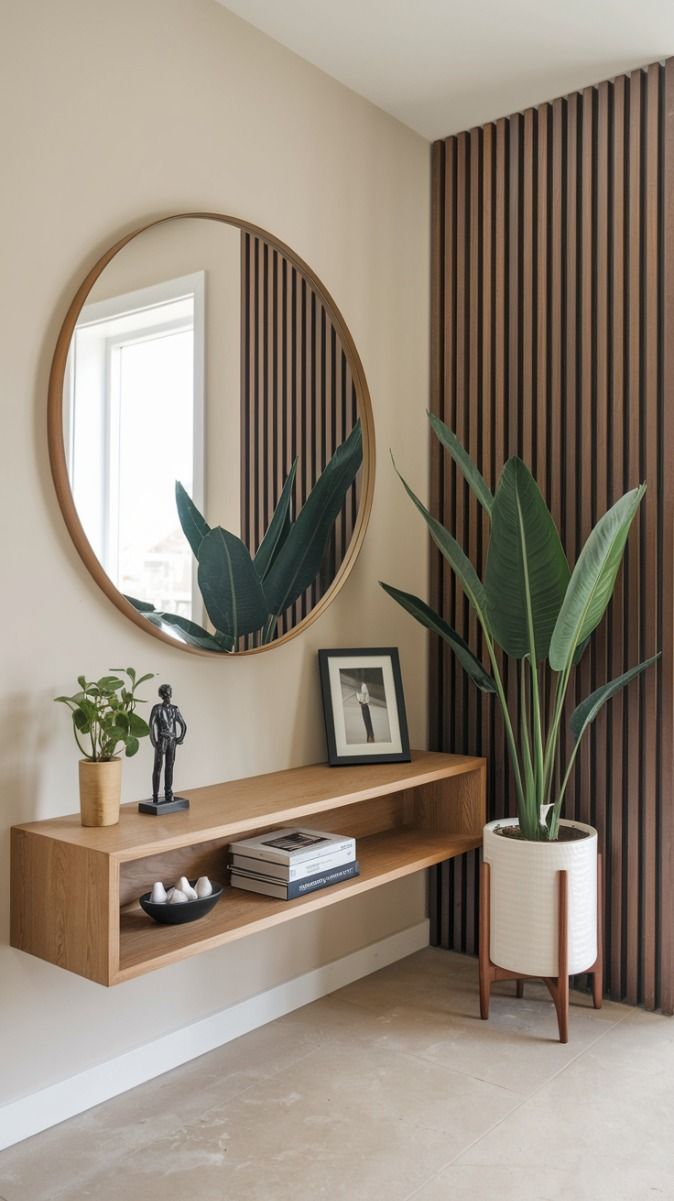 Modern Mirror & Console Table Set – Sleek Entryway Furniture
